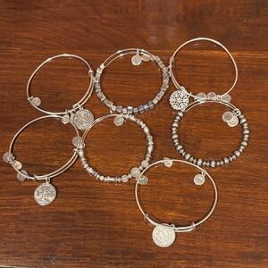 Alex and Ani Silver-Tone Charm Bangle Bracelet Set - Silver